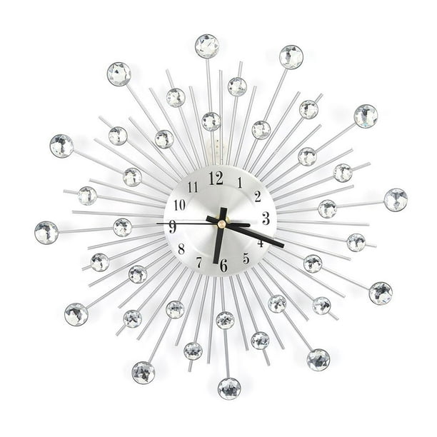 Luxury Diamond Large Wall Clocks Metal Living Room Wall Clock Home Decor Gifts